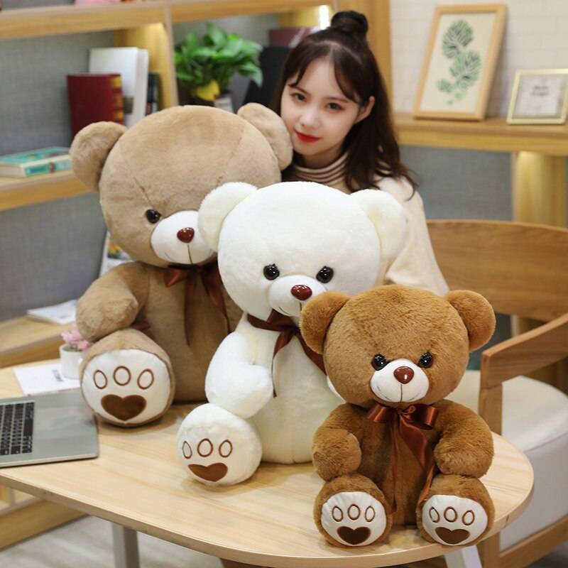 Bow-Knot Teddy Bear Dolls Stuffed Soft Animal Bear Plush Toys for Lovers Girls Birthday Gift