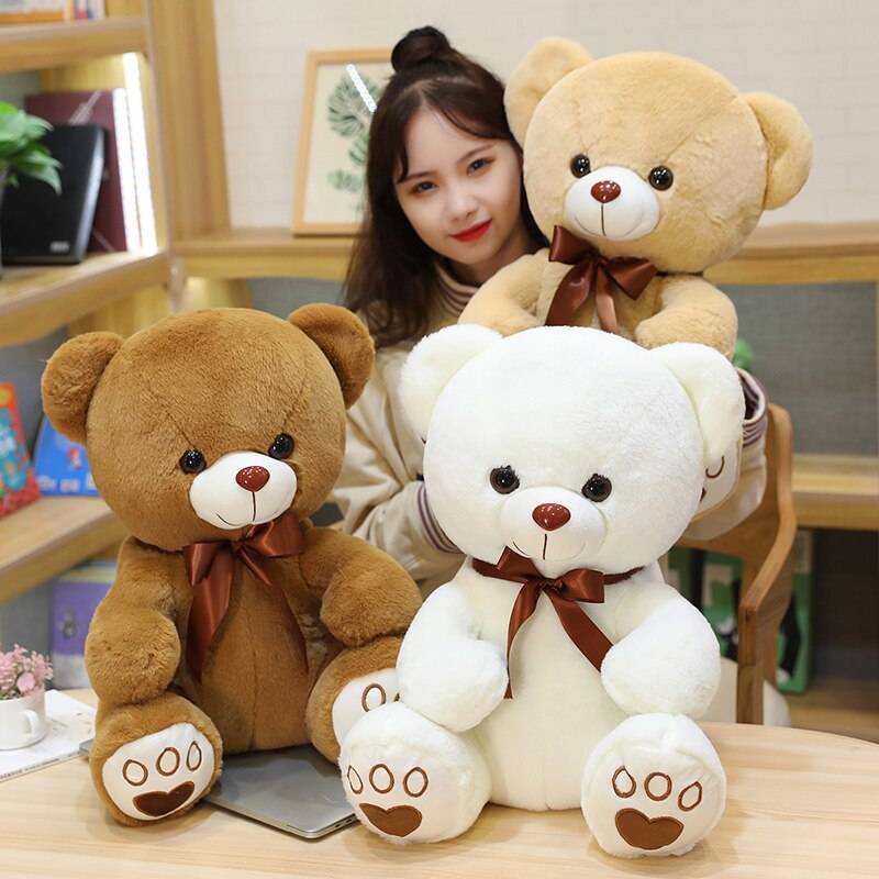 Bow-Knot Teddy Bear Dolls Stuffed Soft Animal Bear Plush Toys for Lovers Girls Birthday Gift