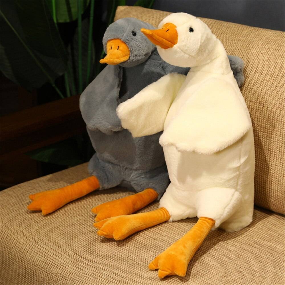 Giant Long Plush White Goose Toy Stuffed Lifelike Big Wings Duck Hug Massage Throw Pillow Cushion