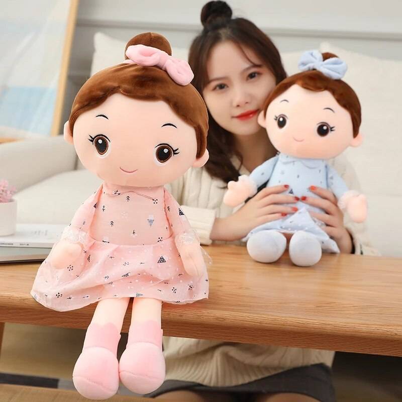 Plush Girls Doll with Clothes Kid Girls Baby Appease Toys Stuffed Soft Cartoon Plush Toys