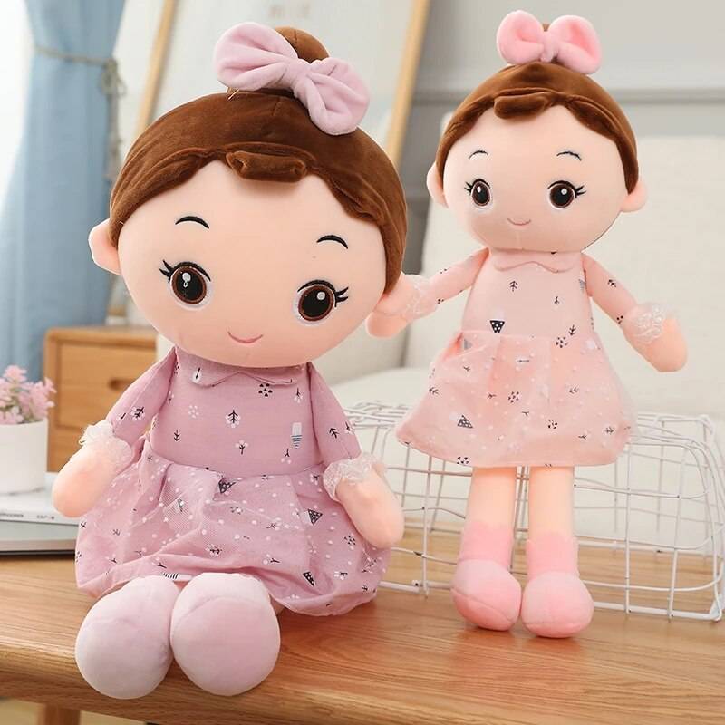 Plush Girls Doll with Clothes Kid Girls Baby Appease Toys Stuffed Soft Cartoon Plush Toys