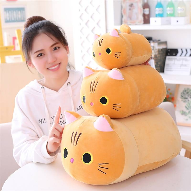 Soft Cat Plush Pillow Sofa Cushion Plush Toy Stuffed Cartoon Animal Doll Girls Lovely Gift